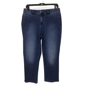 Chico’s Jeans Women’s 6 Blue Capri Cropped Crop Denim Stretch